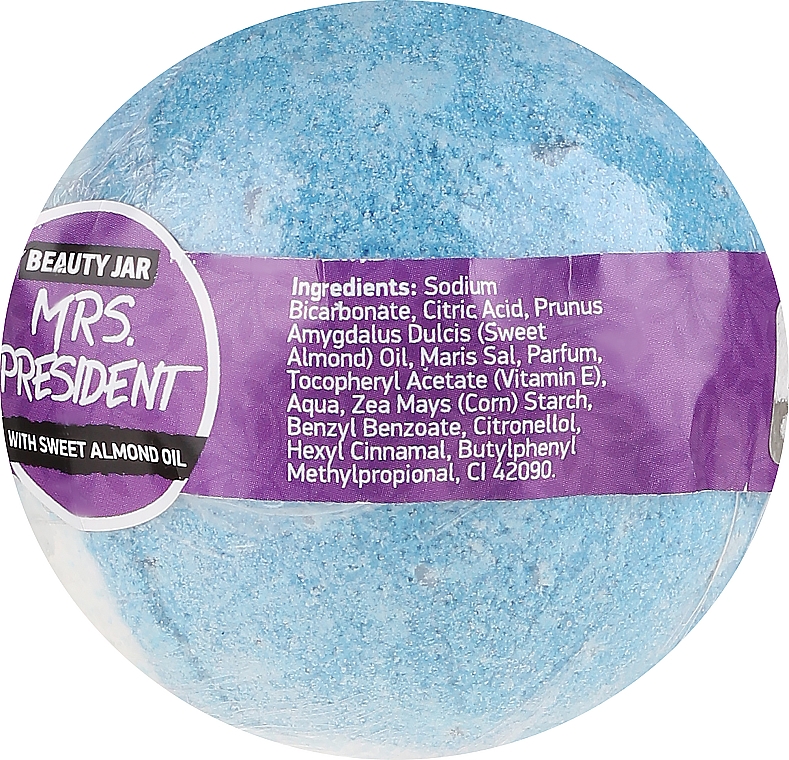 Musująca kula do kąpieli z olejem ze słodkich migdałów - Beauty Jar MRS. President — Zdjęcie N2