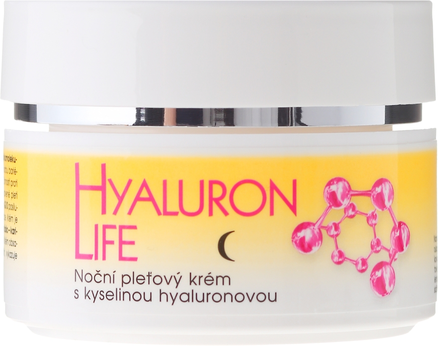 Krem do twarzy na noc z kwasem hialuronowym - Bione Cosmetics Hyaluron Life Night Cream With Hyaluronic Acid — Zdjęcie N2