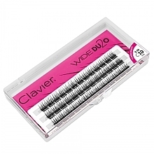 Sztuczne rzęsy, C, 10 mm - Clavier Wide DU2O Eyelashes — Zdjęcie N2