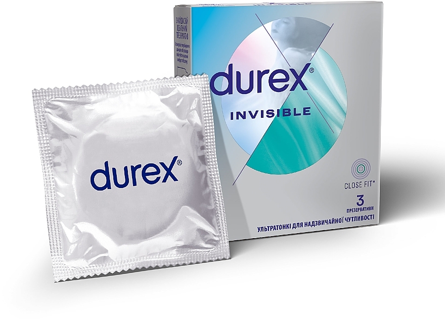Prezerwatywy supercienkie, 3 szt. - Durex Invisible