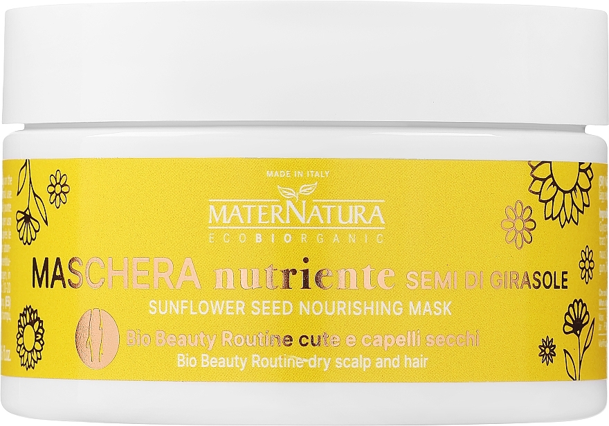 Odżywcza maska do suchych włosów i skóry głowy z ekstraktem z nasion słonecznika - MaterNatura Sunflower Seed Nourishing Mask — Zdjęcie N1