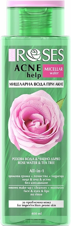 Woda micelarna do skóry trądzikowej Woda różana i drzewo herbaciane - Nature Of Agiva Roses Acne Help Micellar Water — Zdjęcie N1