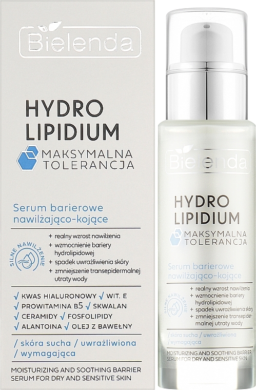 Nawilżająco-kojące serum barierowe do twarzy - Bielenda Hydro Lipidium — Zdjęcie N2