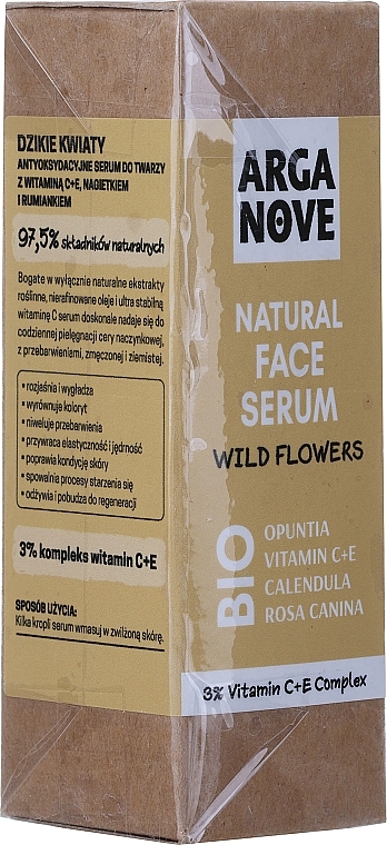 PRZECENA! Przeciwutleniające Serum do Twarzy, Polne Kwiaty i Witaminy - Arganove BIO Natural Face Serum Wild Flowers * — Zdjęcie N1