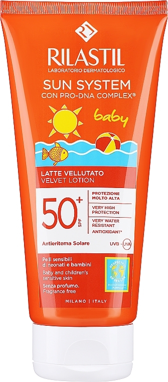 Aksamitny balsam do ciała z filtrem SPF 50+ dla dzieci - Rilastil Sun System Velvet Lotion SPF50+ Baby — Zdjęcie N1