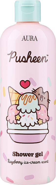 Żel pod prysznic o zapachu lodów malinowych - Aura Cosmetics Pusheen Shower Gel Raspberry Ice-Cream Acent — Zdjęcie N1