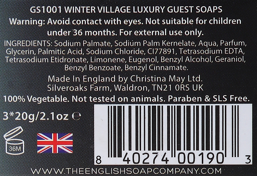 Mydełka dla gości Zimowa kraina - The English Soap Company Winter Village Luxury Guest Soaps — Zdjęcie N2