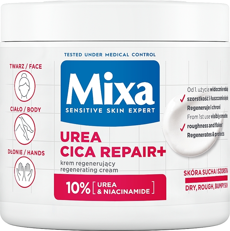 Rewitalizujący krem do ciała - Mixa Urea Cica Repair+ Regenerating Cream