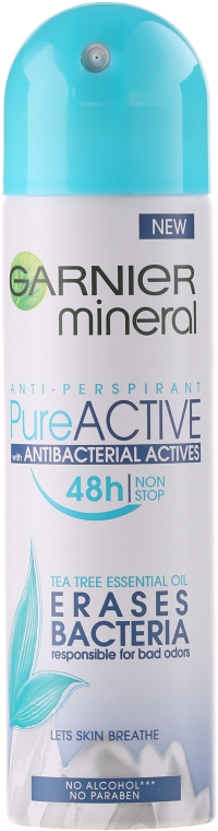 Antyperspirant przeciwbakteryjny w sprayu - Garnier Mineral Pure Active Deodorant  — Zdjęcie N1