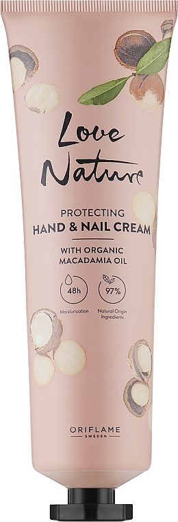 Krem ochronny do rąk i paznokci z olejem makadamia - Oriflame Love Nature Caring Hand & Nail Cream With Organic Macadamia Oil — Zdjęcie N3