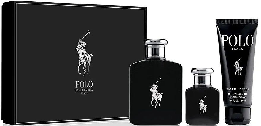 Ralph Lauren Polo Black - Zestaw (edt/125ml + edt/40ml + ash/gel/100ml) — Zdjęcie N1