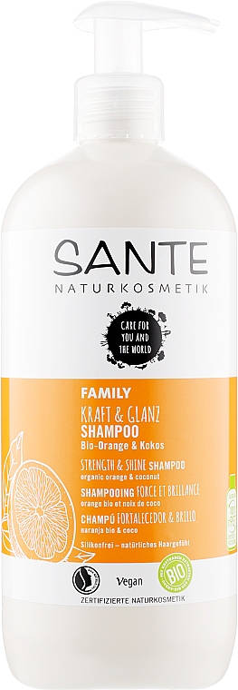 Bioszampon ujędrniający dla całej rodziny Pomarańcza i Kokos - Sante Family Kraft & Glanz Shampoo — Zdjęcie N3