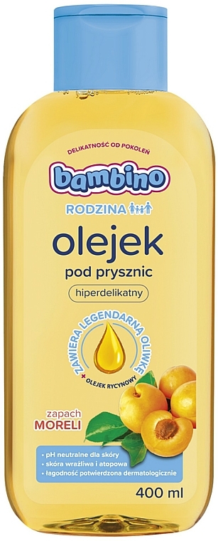 Hiperdelikatny olejek pod prysznic Morela - Bambino RODZINA — фото N1