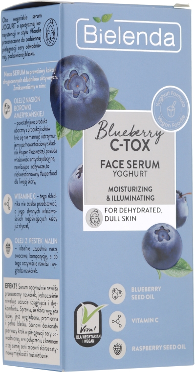Nawilżająco-rozświetlające serum do twarzy - Bielenda Blueberry C-Tox Face Yogurt Serum