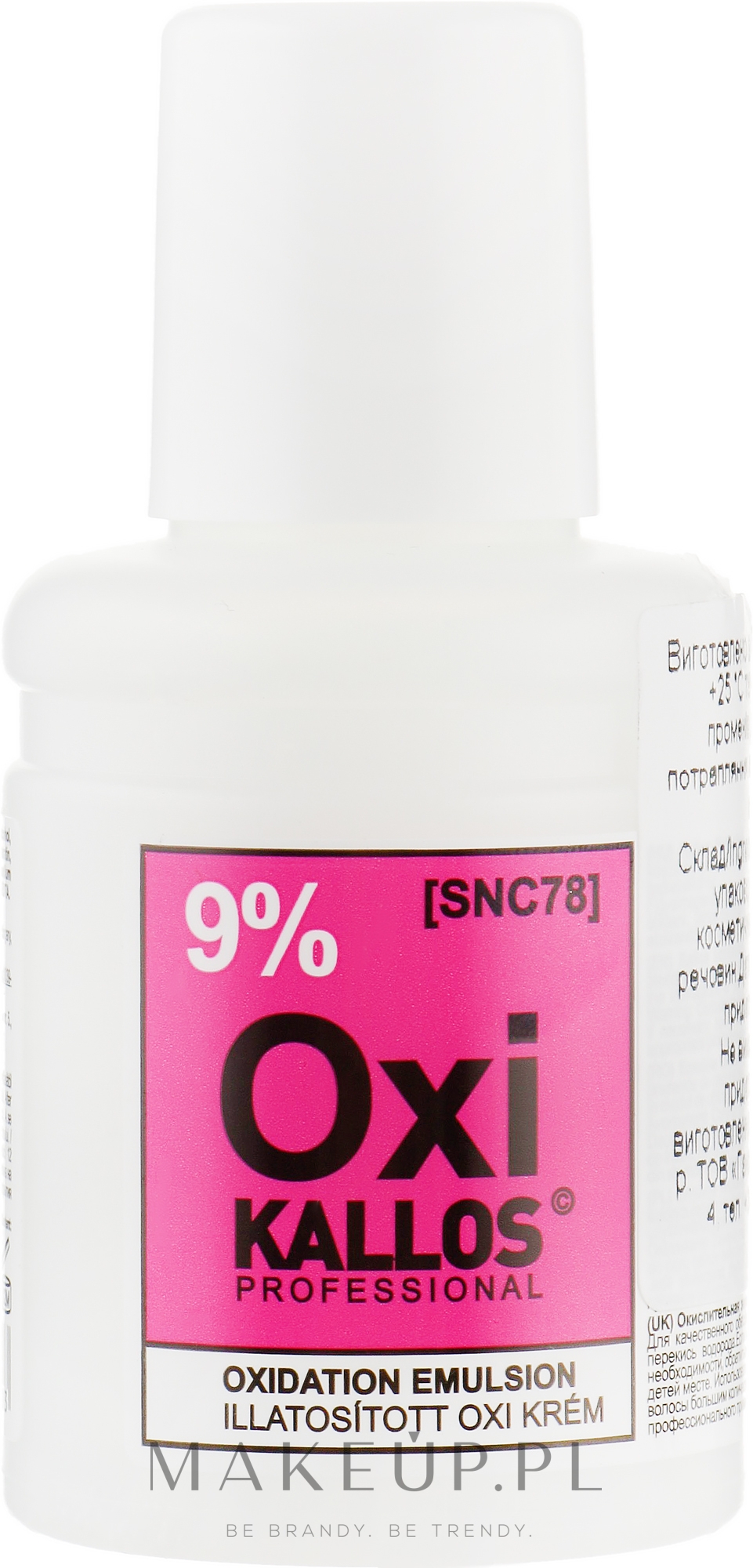Utleniacz do włosów 9% - Kallos Cosmetics Professional Oxi Oxidation Emulsion With Parfum — Zdjęcie 60 ml