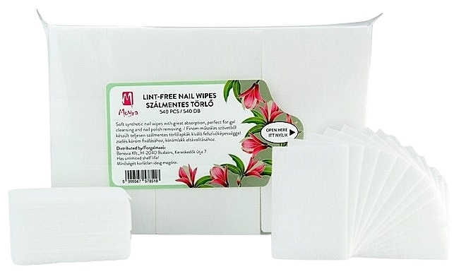 Niestrzępiące się chusteczki do paznokci, 540 szt. - Moyra Lint-Free Nail Wipes — Zdjęcie N1