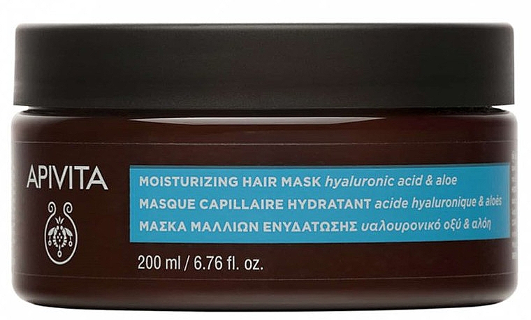 Nawilżająca maska z kwasem hialuronowym do włosów - Apivita Moisturizing Hair Mask With Hyaluronic Acid — Zdjęcie N3