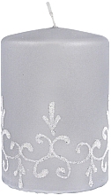 Kup Świeca dekoracyjna, 7x10 cm, srebrna - Artman Tiffany Candle