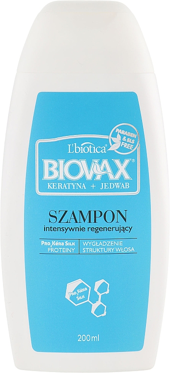 Szampon do włosów, Keratyna + Jedwab - Biovax Keratin + Silk Shampoo — Zdjęcie N4