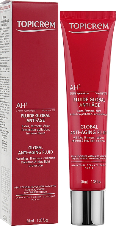 Przeciwstarzeniowy fluid do twarzy - Topicrem Global Anti-Aging Fluid — Zdjęcie N2