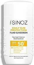 Codzienny płyn do opalania do twarzy z filtrem SPF50+ - Sinoz Daily Sun Protect Fluid Sunscreen SPF50+ / PA++++ — Zdjęcie N1