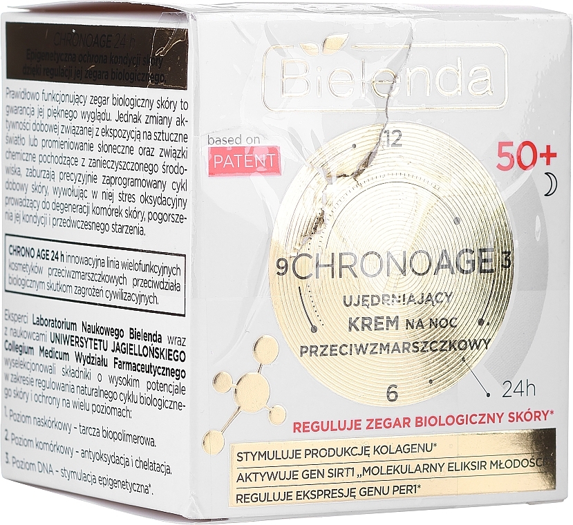 PRZECENA! Ujędrniający krem na noc do twarzy 50+ - Bielenda Chrono Age 24H Firming Anti-Wrinkle Night Cream * — Zdjęcie N3