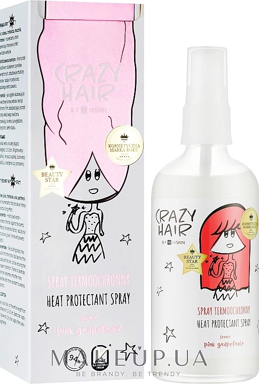 Termoochronny spray do włosów - HiSkin Crazy Hair Heat Protectant Spray Pink Grapefruit  — Zdjęcie N2