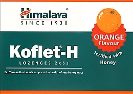 Suplement diety Lizaki o smaku pomarańczowym - Himalaya Herbals Koflet-H Orange Flavour — Zdjęcie N1