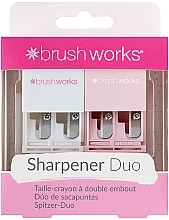Zestaw temperówek, biały i różowy - Brushworks Cosmetic Pencil Sharpener Duo — Zdjęcie N1