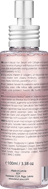 Serum do włosów z kolagenem i kwasem hialuronowym - Bio2You Natural Hair Serum — Zdjęcie N2