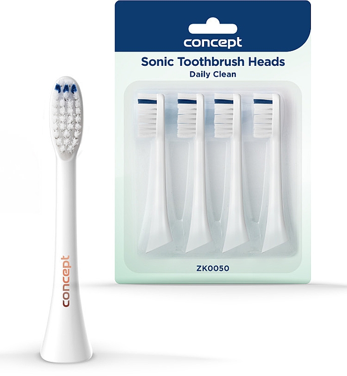 Wymienne główki do szczoteczki do zębów, ZK0050, białe - Concept Sonic Toothbrush Heads Daily Clean — Zdjęcie N1