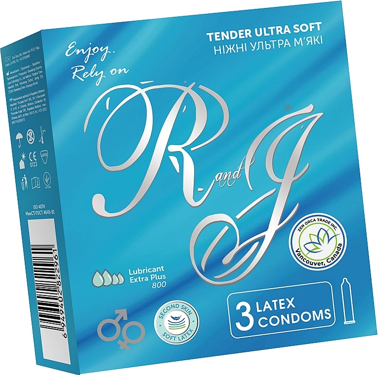 Delikatne prezerwatywy ultra soft, 3 szt. - R&J Tender Ultra Soft — Zdjęcie N1