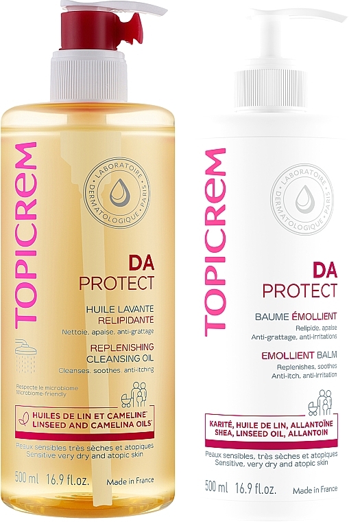 Zestaw - Topicrem DA Protect (oil/500ml + balm/500ml) — Zdjęcie N1