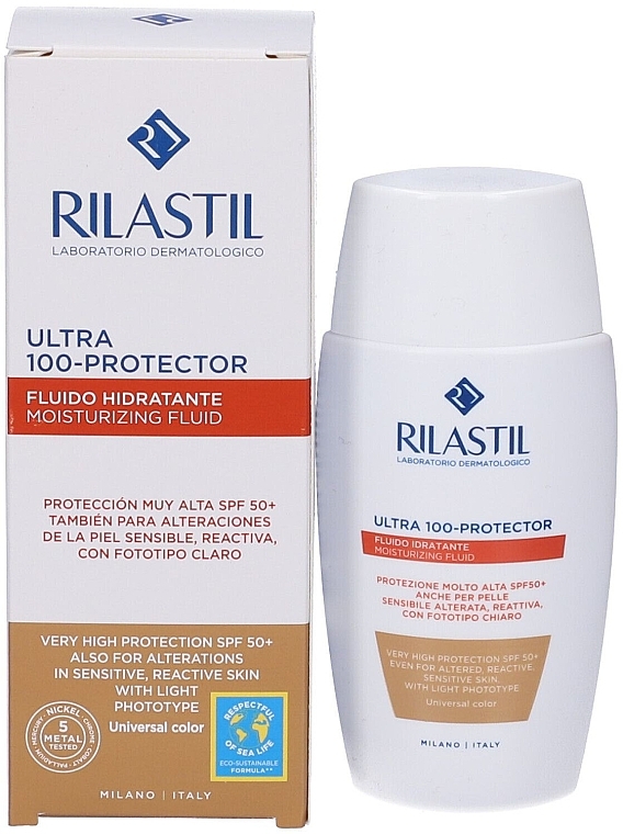 Nawilżający fluid do opalania - Rilastil Sun System Ultra 100-Protector Fluid SPF 50 Universal Color — Zdjęcie N2