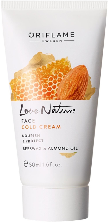 Ochronny krem do twarzy Wosk pszczeli i olej migdałowy - Oriflame Love Nature Face Cold Cream