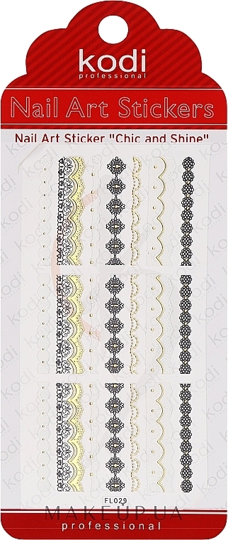 Naklejki do zdobienia paznokci - Kodi Professional Nail Art Stickers FL029 — Zdjęcie N1