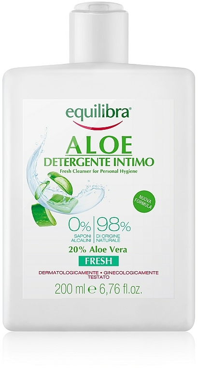 Odświeżający żel do higieny intymnej - Equilibra Aloe Fresh Cleanser For Personal Hygiene — Zdjęcie N3