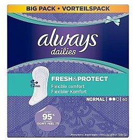 PRZECENA! Wkładki higieniczne, 60 szt. - Always Dailies Fresh & Protect Panty Liners Normal * — Zdjęcie N1