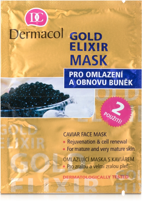 Odmładzająca maska do twarzy - Dermacol Gold Elixir Caviar Face Mask