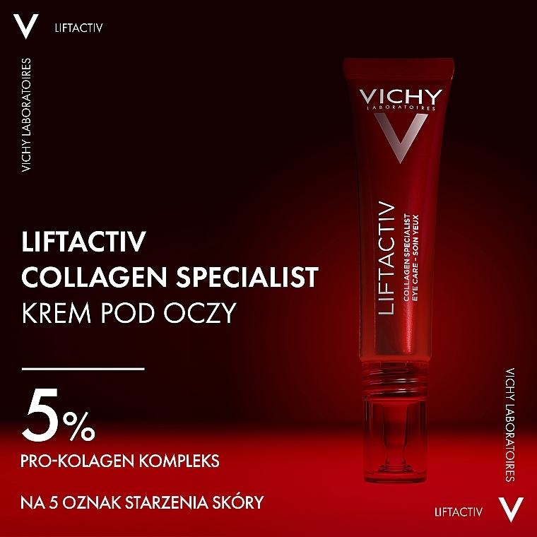 Krem przeciwzmarszczkowy korygujący oznaki starzenia w okolicach oczu - Vichy Liftactiv Collagen Specialist Eye Care — Zdjęcie N2