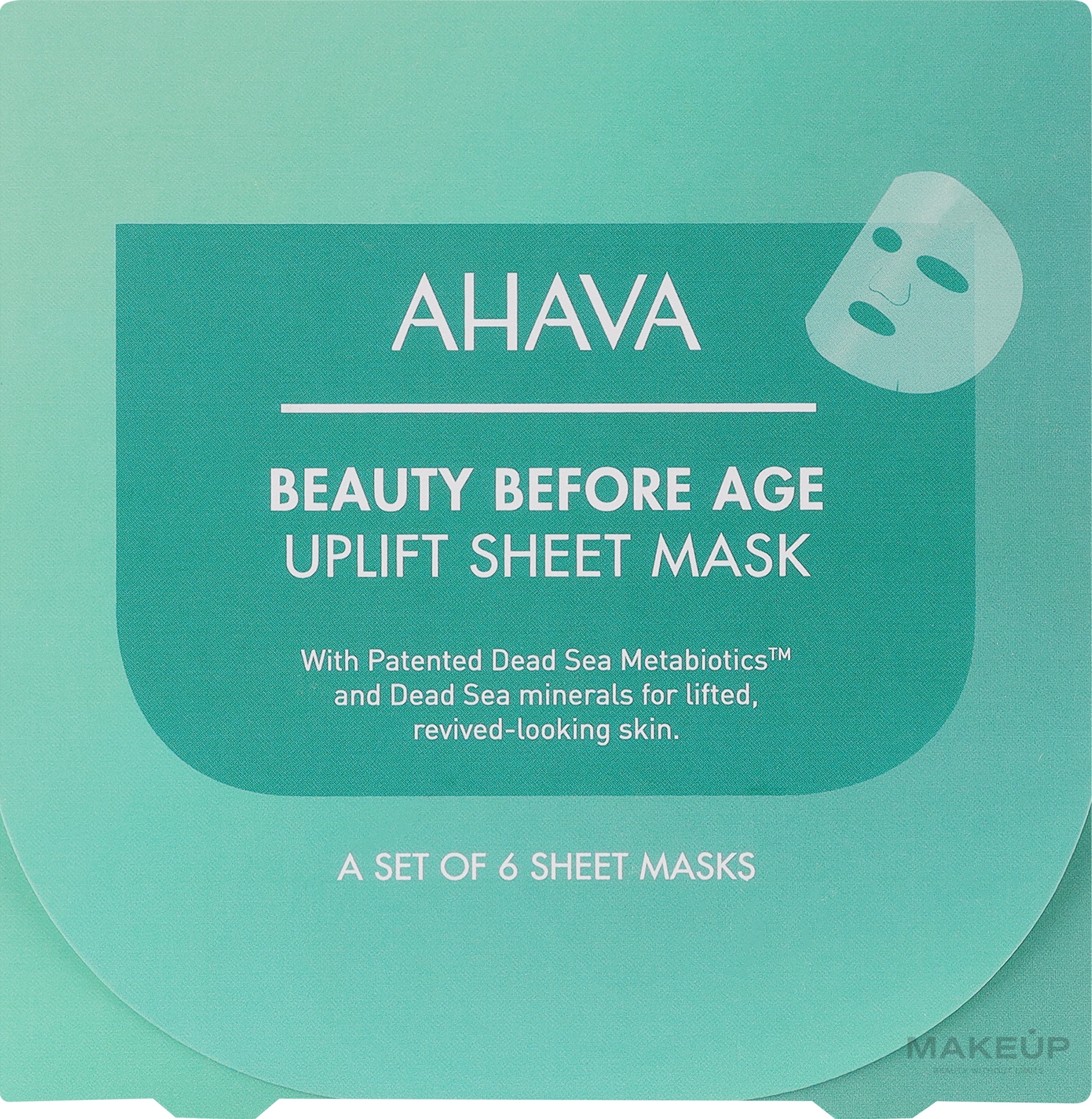 Liftingująco-regenerująca maska na tkaninie do twarzy - Ahava Uplifting & Firming Sheet Mask — Zdjęcie 6 x 17 g