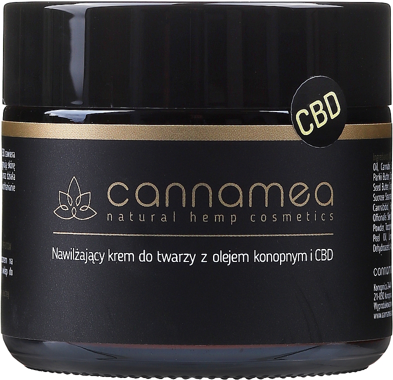 Nawilżający krem do twarzy z olejem konopnym i 250 mg CBD - Cannamea — Zdjęcie N1
