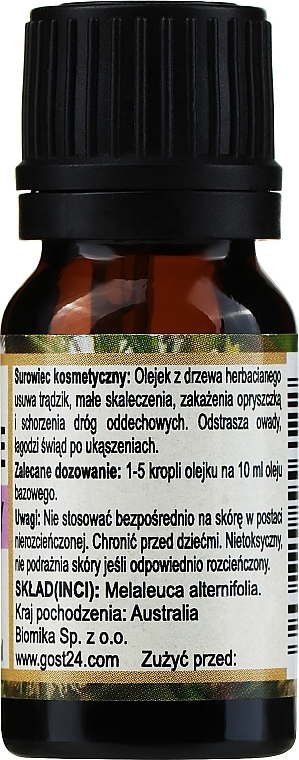 PRZECENA! Naturalny olejek z drzewa herbacianego - Biomika Tea Tree Oil (bez dozownika) * — Zdjęcie N3