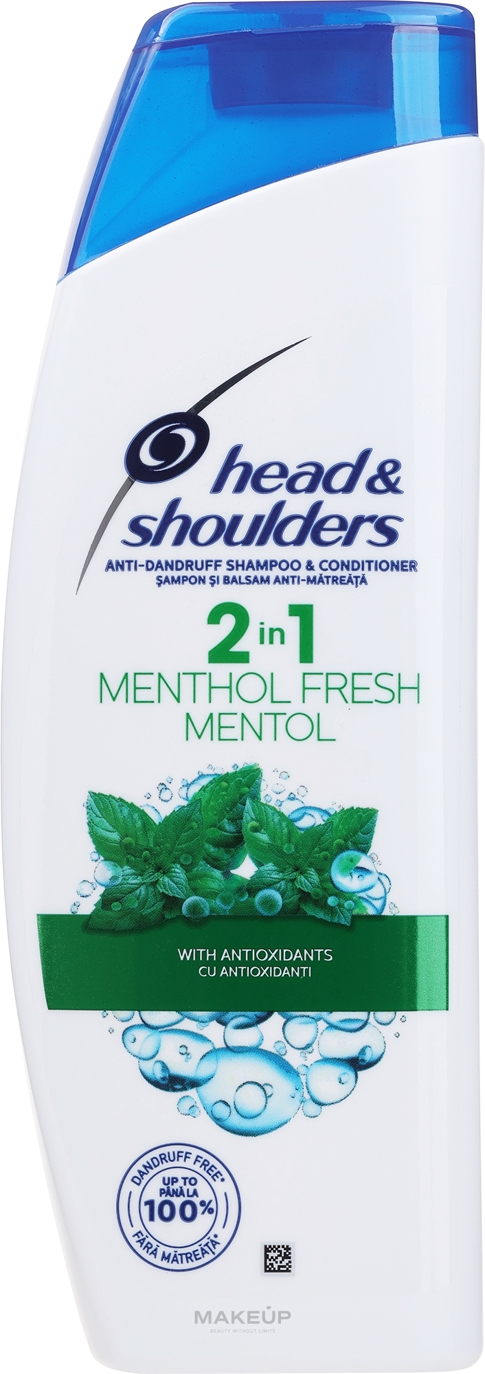 Rewitalizujący szampon do włosów z organiczną oliwą z oliwek - Head & Shoulders Anti-dandruff menthol fresh 2in1 Shampoo — Zdjęcie 360 ml