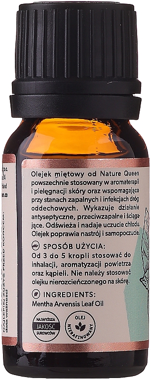 Miętowy olejek eteryczny - Nature Queen Mint Essential Oil — Zdjęcie N2