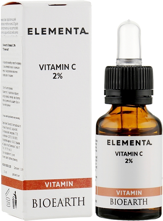 Serum do twarzy z witaminą C 2% - Bioearth Elementa Vitamin C 2% — Zdjęcie N4