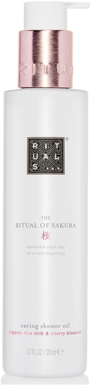 Pielęgnujący olejek pod prysznic Mleko ryżowe i kwiat wiśni - Rituals The Ritual of Sakura Caring Shower Oil — Zdjęcie N1