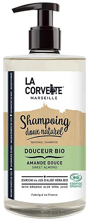Naturalny szampon z organicznym sokiem z aloesu Słodki migdał - La Corvette Sweet Almond Natural Shampoo — Zdjęcie N1