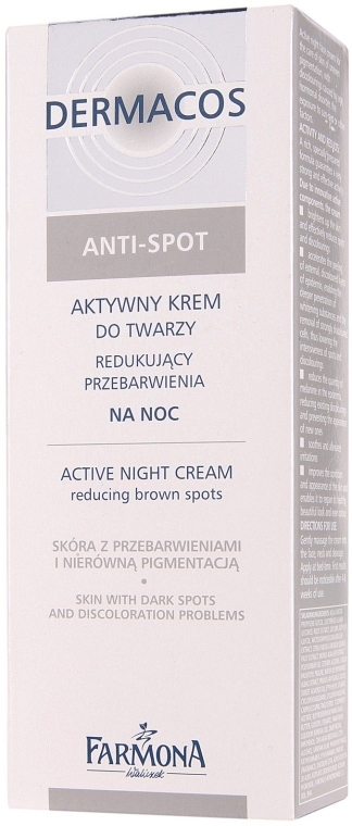 Aktywny krem do twarzy redukujący przebarwienia na noc - Farmona Professional Dermacos Anti-Spot Active Night Cream — Zdjęcie N2