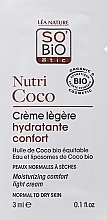 Nawilżający lekki krem ​​do skóry normalnej i suchej - So'Bio Etic Nutri Coco Moisturizing Comfort Light Cream (próbka) — Zdjęcie N1